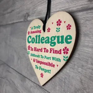 Red Ocean Colleague Leaving Job Gifts Co-Worker Novelty Wooden Heart Sign Gift For Friend