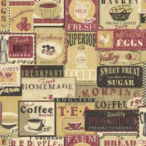 Galerie Kitchen Recipes Red Enamel Signs Smooth Wallpaper