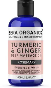 Turmeric & Ginger Massage Oil - Natural Muscle & Joint Relief - Warming, Relaxing, And Soothing Therapy - Lymphatic Drainage & Anti-Inflammatory