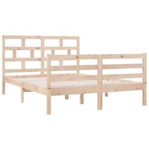 Berkfield Bed Frame Solid Wood 140x200 cm 4FT6 Double