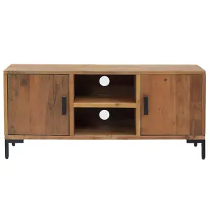 Berkfield TV Cabinet Brown 110x35x48 cm Solid Pinewood