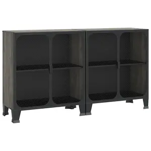 Berkfield Storage Cabinets 2 pcs Grey 72x36x82 cm Metal and MDF