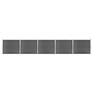 Bugbee 29' x 5' Privacy Fence Panel Grey / 146cm H x 353cm W x 12cm D