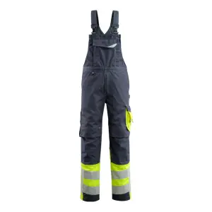 Mascot Safe Supreme Sunderland Bib & Brace - Dark Navy Blue/Hi-Vis Yellow   (32.5) (Leg Length - Short)