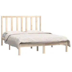 Berkfield Bed Frame Solid Wood Pine 140x190 cm