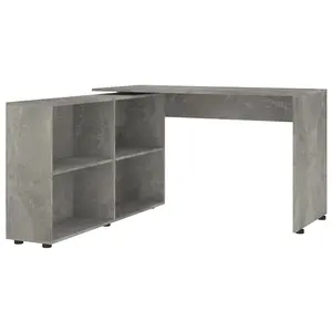 Berkfield Corner Desk Concrete Grey Engineered Wood