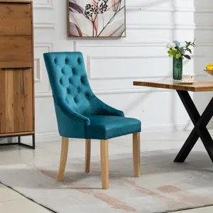 Ravenna Velvet Dining Chairs - Set of 2 - Teal