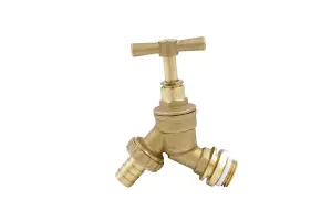 Warmer System Water Bibcock Tap 1/2 inch BSP with Brass Wall Plate Fixture