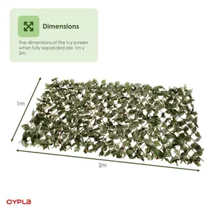 Oypla Artificial Ivy Leaf Willow Trellis Expandable Privacy Fence Screen 1m x 2m