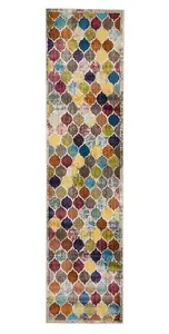 Multi Rug, Abstract Rug, Funky Stylish Soft Rug, Stain-Resistant Rug for Bedroom, LivingRoom & DiningRoom-60 X 230cm (Runner)