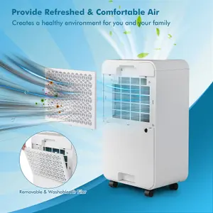 Costway 12L/Day Electric Dehumidifier Home Portable Air De-Humidifier