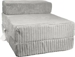 Jumbo Cord Z Bed Fold Out Chair Sofa Lounger - Mink