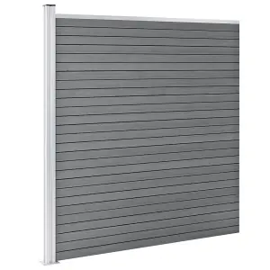 Berkfield WPC Fence Set 10 Square + 1 Slanted 1830x186 cm Grey