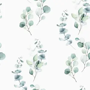 Sample of Trailing Eucalyptus Wallpaper Soft Greens