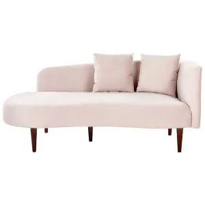 Right Hand Velvet Chaise Lounge Pink CHAUMONT