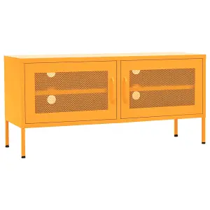 Berkfield TV Cabinet Mustard Yellow 105x35x50 cm Steel