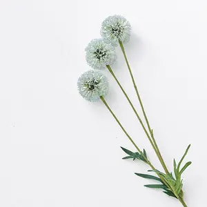 Bloom Artificial Single Allium Spray Stem - Faux Fake Lifelike Realistic Flower Indoor Home Decoration - Measures L73.5cm