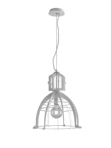 Luminosa URBAN Wire Frame Pendant Ceiling Light White 40x46cm