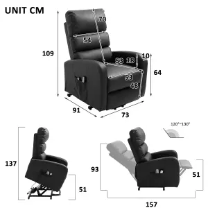 Faux Leather Power  Lift Recliner Chair with Heat & Vibration