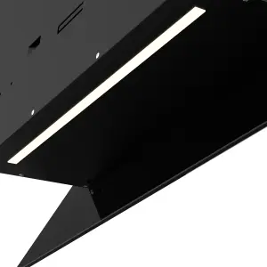 GoodHome PlasmaSense GHAG60PLAS Black steel & glass Angled Cooker hood (W)59.8cm - Gloss black