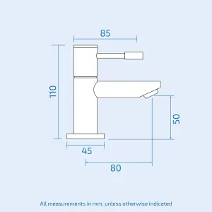 Nes Home Blossom Bathroom Round Chrome Basin Hot and Cold Tap Pair including a Square Cap Waste