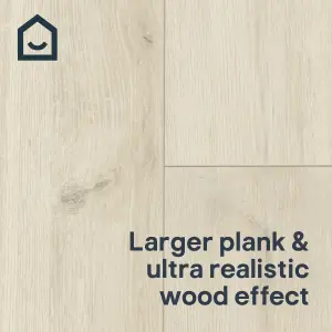 Italo White Bleached Wood effect Click vinyl Plank Sample