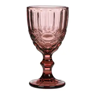 Set of 2 Vintage Luxury Rose Quartz Drinking Wine Glass Wine Goblets 350ml