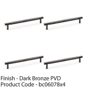 4 PACK - Knurled T Bar Door Pull Handle - Dark Bronze - 160mm Centres Premium Drawer