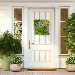 COSTWAY 2 Pack Square Artificial Foliage Wall 50 x 50 cm Faux Plant Wall Decoration