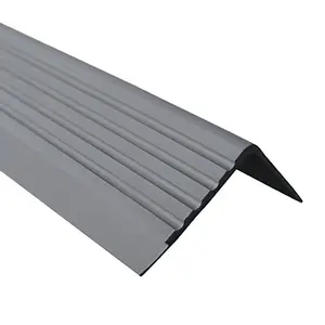 Stair non anti slip nosing rubber angle step edge trim PVC RS 90cm dark gray