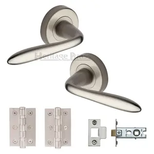 Sutton Door Handle Kit Satin Nickel