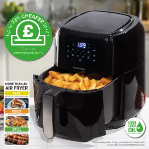 Daewoo 5.5L Air Fryer Family Sized Digital Oven Black SDA1804GE