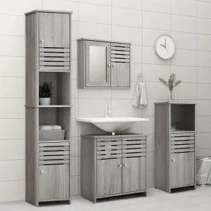 Bathroom Furniture Set of 4 Waterproof Cabinet,Free Standing,Under Sink Storage,Wall Mounted Mirror Cabinet