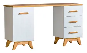 Stylish Anderson Pine Computer Desk W1400mm H785mm D520mm with Drawers & Cabinet