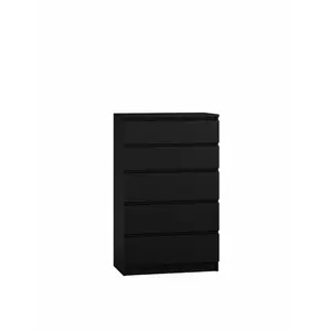 Tonya 5 Drawer 70cm Chest of Drawers Black