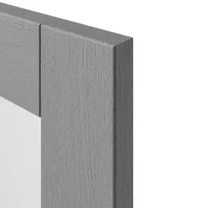 GoodHome Alpinia Matt slate grey wood effect Shaker Glazed Dresser Cabinet door (W)500mm (H)1245mm (T)18mm