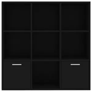 Berkfield Book Cabinet Black 98x30x98 cm Engineered Wood