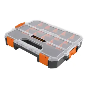 Magnusson Orange & transparent Compartment organiser case with 18 compartments