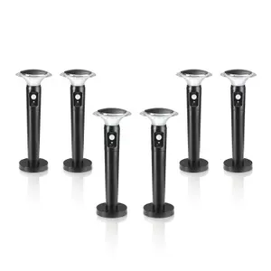 Auraglow LED Motion Sensor Garden Path Light - 6 Pack With Spike and Mounting Base