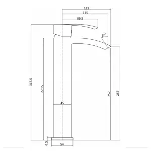 RAK Metropolitan Tall Polished Chrome Modern Basin Tap Solid Brass