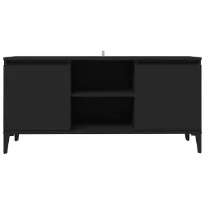 vidaXL TV Cabinet with Metal Legs Black 103.5x35x50 cm