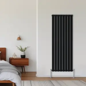 Rinse Bathrooms Vertical Radiators 1800x544mm Flat Panel Column Designer Radiator Black Double Radiators Central Heating