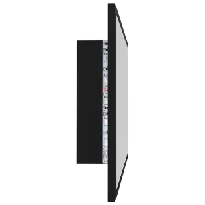 Berkfield LED Bathroom Mirror Black 80x8.5x37 cm Engineered Wood