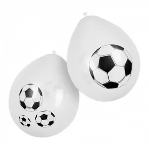 Boland Latex Football Balloon (Pack of 6) White/Black (One Size)