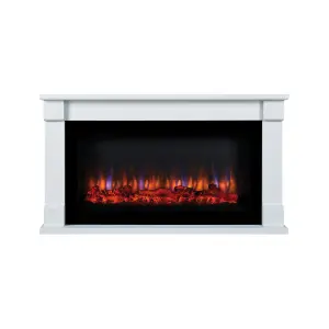 Bradbury-Ambience White MDF Electric LED electric fire suite