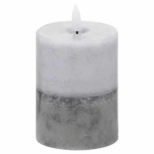 Luxe Collection Natural Glow 3x4 Dipped LED Candle - Plastic/Wax - L7 x W7 x H10 cm - Grey