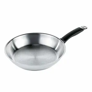 Kuhn Rikon Silver Star Uncoated Stainless Steel Induction Safe Frying Pan with Waffle Base, 24cm