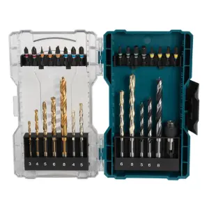 Makita E-07054 Drill Bit and Set in a Clear Case - 29 Piece