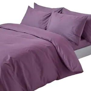 Homescapes Grape Egyptian Cotton Duvet Cover with Pillowcases 200 TC, King