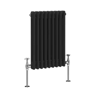 Right Radiators 600x425 mm Horizontal Traditional 2 Column Cast Iron Style Radiator Black